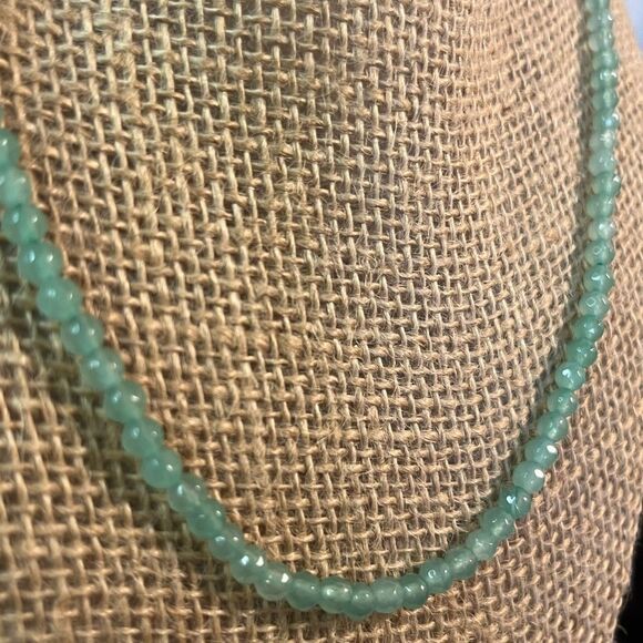 Faceted and beaded emerald 20” necklace 14KYG clasp 70ctw - Picture 2 of 7